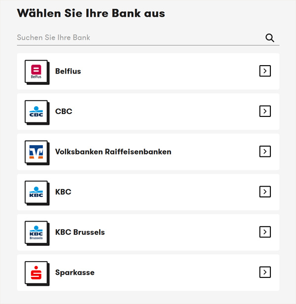 Abfrage-Möglichkeit der teilnehmenden Banken